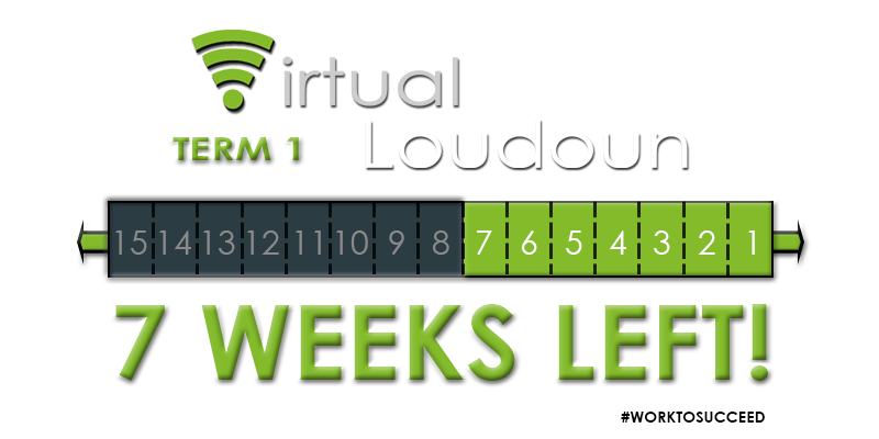 Term 1 is more than halfway complete virtual learners! Are you more than halfway finished with your virtual course? Check your course pacing guide and set a plan to finish before Dec 11th. Reach out to your instructor if you need help. #LCPS21 #worktosucceed
