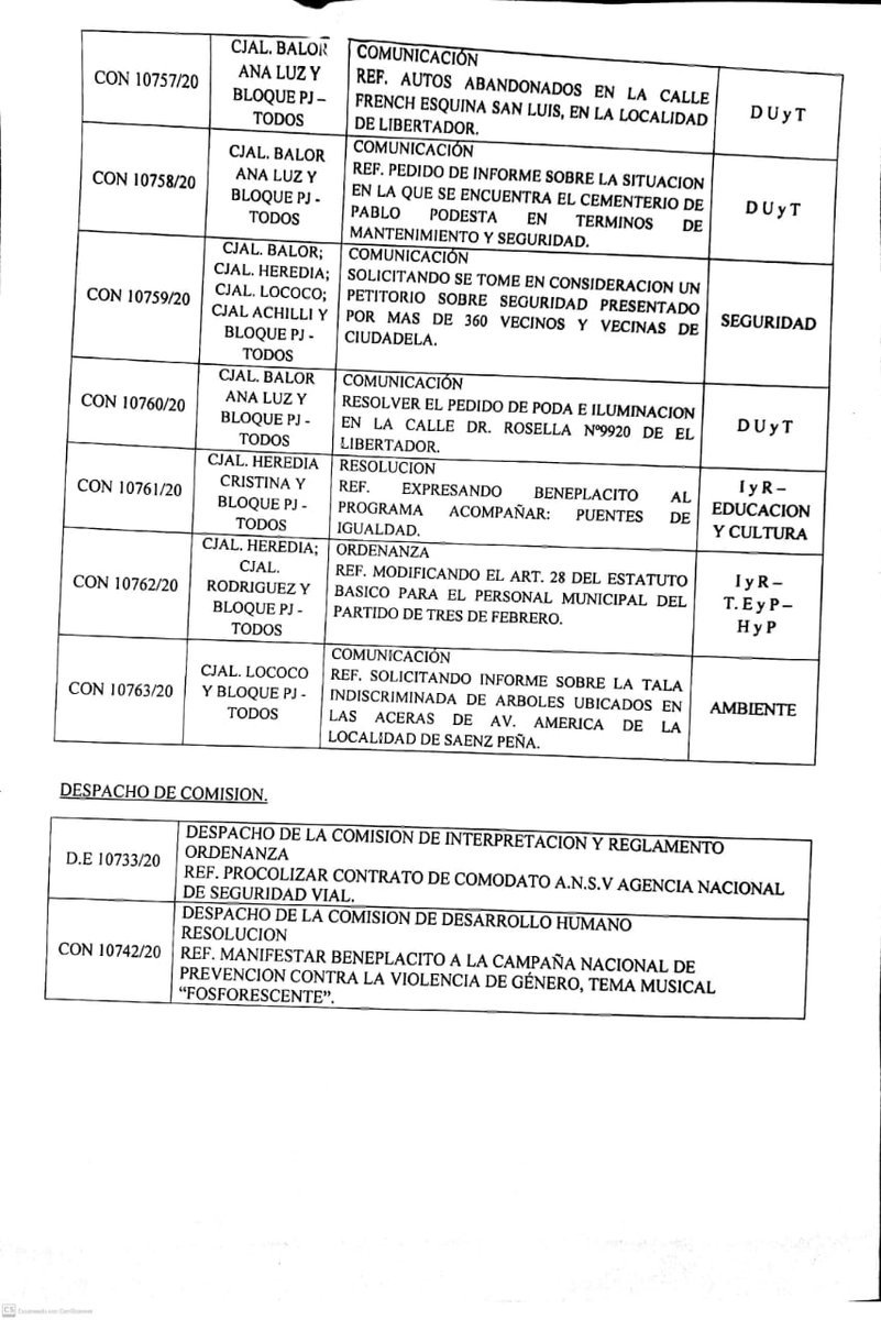 HCD3F's tweet image. Orden del día para la 12° Sesión Ordinaria del 2020.

@sergioiacovino

Se tomarán las medidas de protección y distanciamiento necesarias para cuidarnos entre todos.
Lo podes seguir en vivo por Facebook:
fb.me/HCD3F