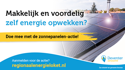 DeventerStroomt's tweet photo. Woon jij in het westelijk deel van Deventer? Dan heb je nog twee weken om voordelig je huis van zonnepanelen te voorzien. Meedoen met de gezamenlijke zonnepanelenactie kan nog tot vrijdag 6 november. Meer weten? Ga naar: https://t.co/yoStfey5fk 
#deventerstroomt #duurzaamdeventer https://t.co/XyYKsT4hxg