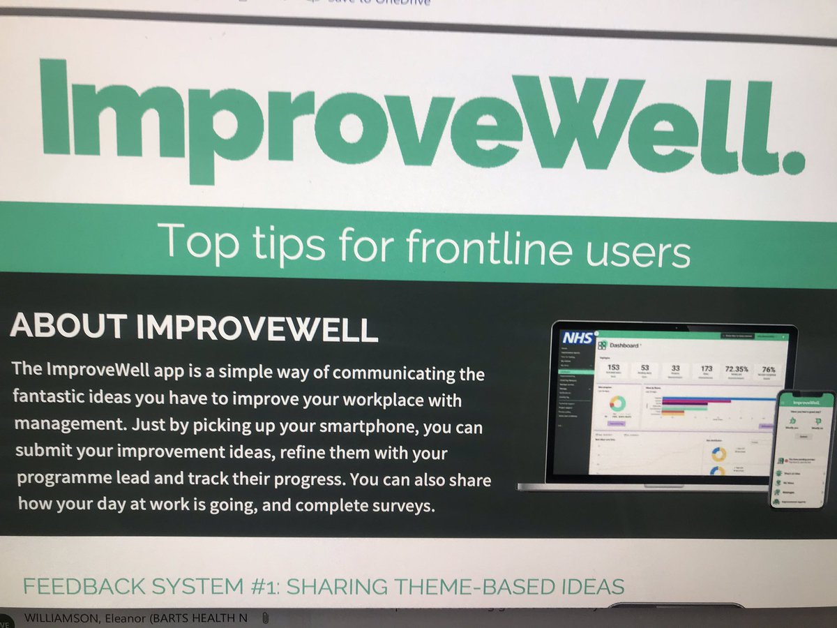 CatrionaRowland's tweet photo. Thanks 🙏 @annaleahlau @ImproveWellUK on establishing the good day measure &amp; @NewhamICU survey to check in with the team on how to progress some change ideas 💡 for #StaffExperience &amp; preparation for #Wave2 #WeImprove #UseTechnology @TheIHI https://t.co/Cg5mK1GhuB