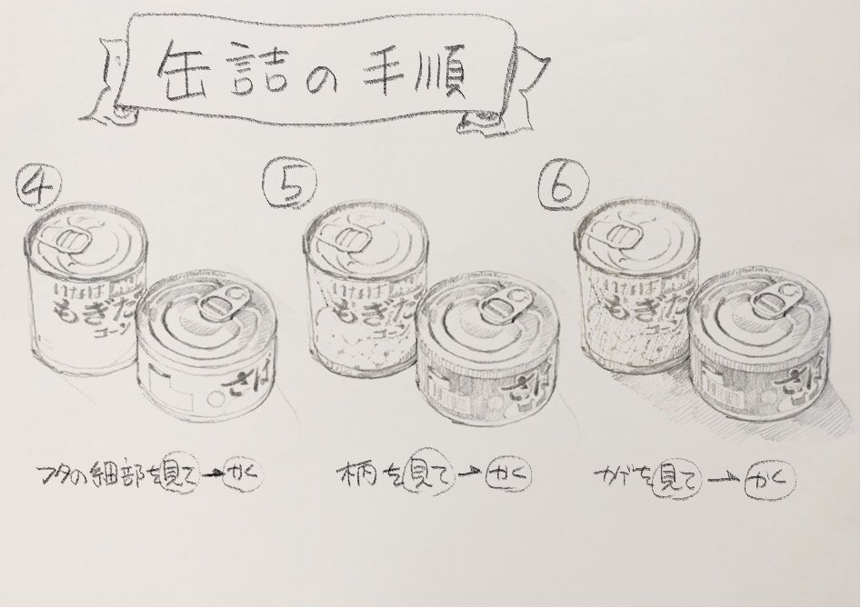 『缶詰描いてみた』
#下田スケッチ 