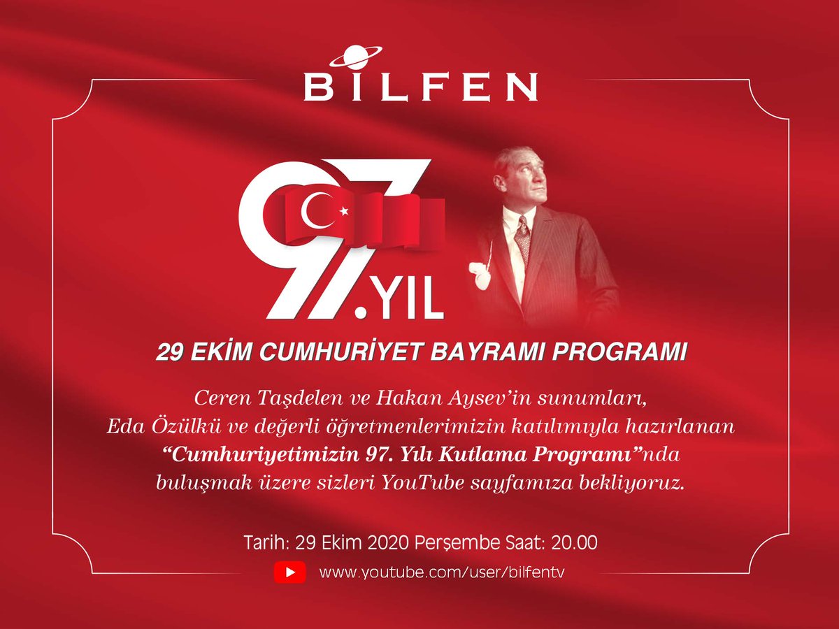 29 Ekim'de YouTube sayfamızda buluşuyoruz...

#bilfen #29Ekim