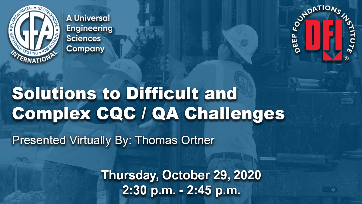 teamgfa's tweet photo. If you’re attending #DFI45 next week, don’t miss our presentation on “Solutions to Difficult and Complex CQC / QA Challenges.” on Thursday, October 29! Find out more at https://t.co/sxkDuMqLqL #civilengineering #deepfoundations #DamRehabilitation #VerificationDrilling https://t.co/KdxsjOkzIB