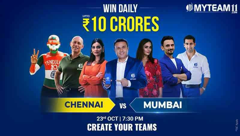 MynkPtel1's tweet photo. Join me for Chennai vs Mumbai on https://t.co/2CC6IsWgzV with your teams &amp; show your skills. #IndiaKiApniFantasyApp #MyTeam11 https://t.co/H6uDEFYq5b