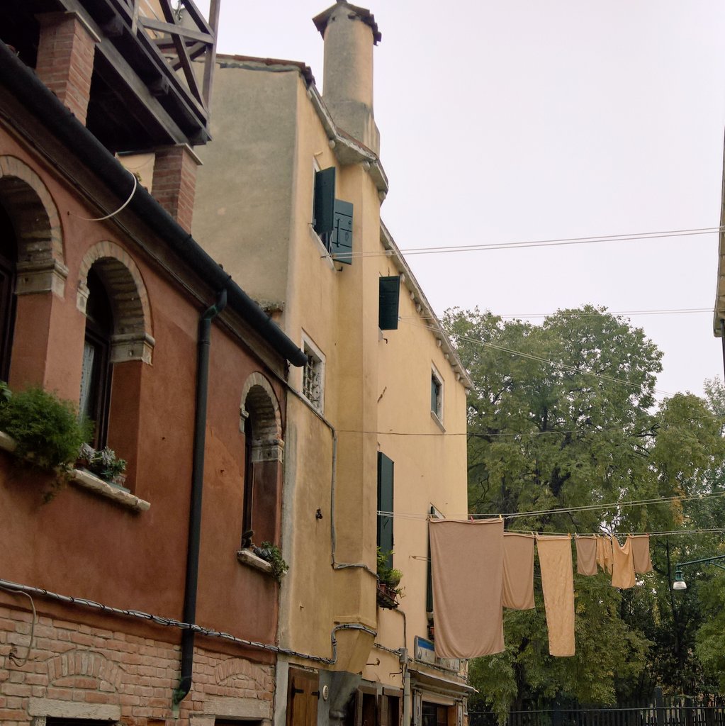 I love the  #creamy  #yellow  #colours in this calle and was thrilled to see matching  #Washing and then I noticed that, from certain angles, it was perfectly  #camouflaged!  #Castello  #Venezia  #Venice