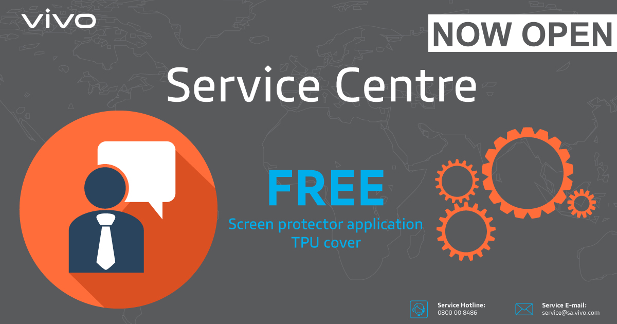 Vivomobile_SA's tweet photo. Our #vivoService Centre is now open! As part of the #vivofam, you can redeem a new TPU cover and film screen protector on the house. Pop in and say hey! 

Contact us now
service@sa.vivo.com

Ground Floor, Building 25
The Woodlands Office Park
Sandton

#vivoSA https://t.co/jGZtT9cZJV
