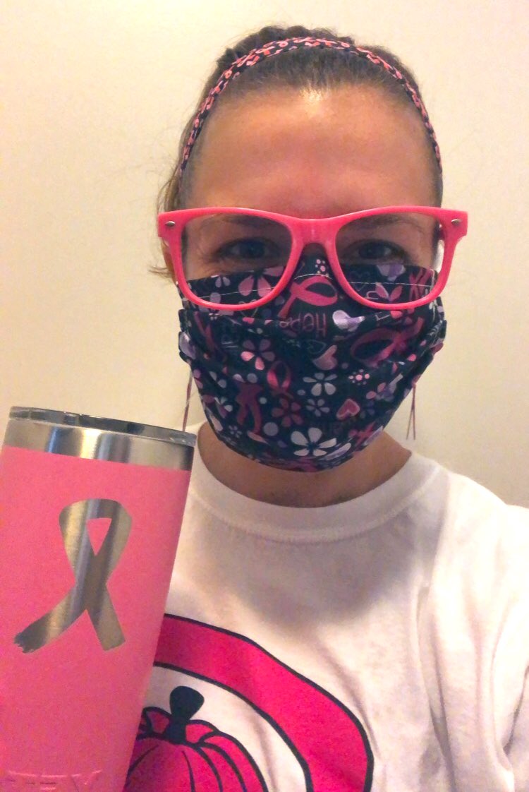 MsVMarketing's tweet photo. Pink ribbon earrings✅
Pink ribbon mask✅
Pink ribbon headband✅
Pink ribbon Yeti✅
Pink ribbon @bwhsdeca Tee✅

💗Happy PINK OUT 2020 @BW_falconfrenzy 💗

💕Had to leave my pink wig behind ... little too humid for that today, but loved wearing it last year with @LoudounBHN 💕 https://t.co/MMOHCSaeQD