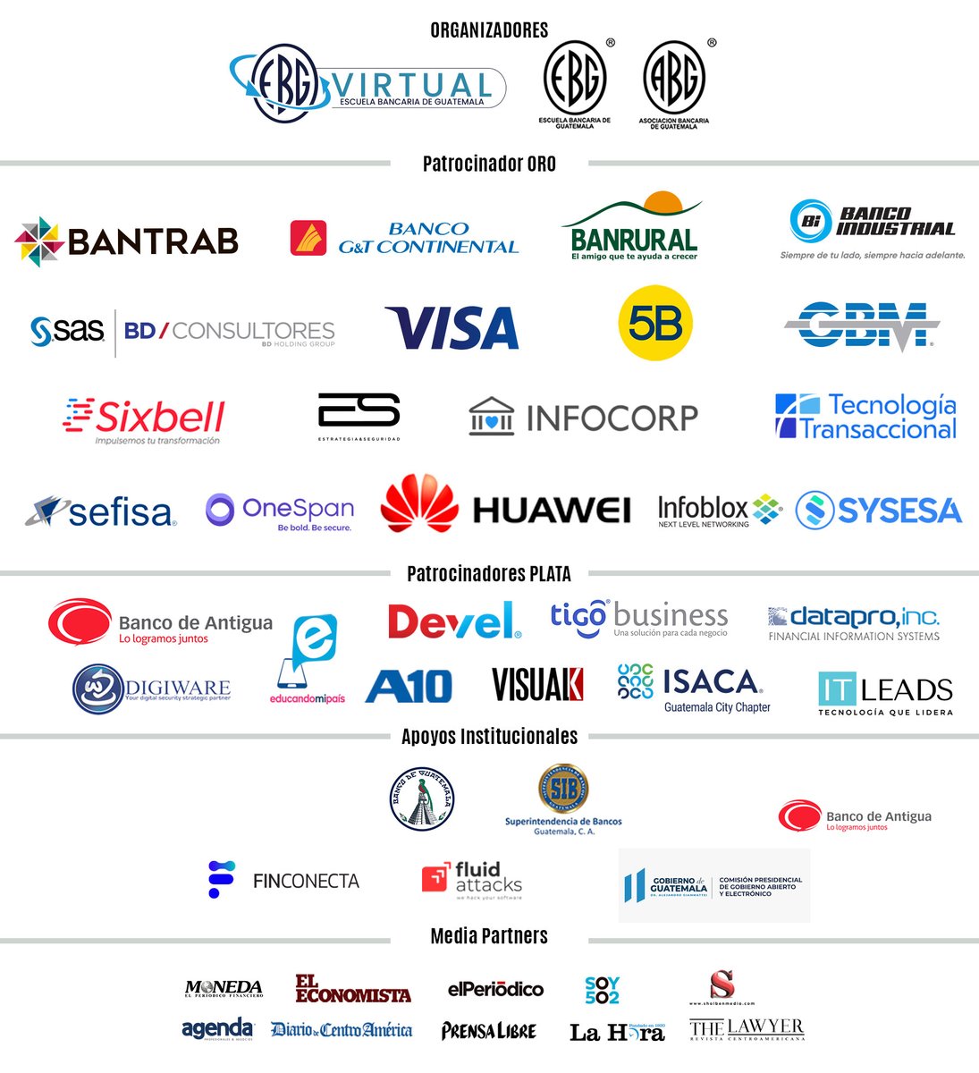 ABG_EBG's tweet photo. #CORETIC Y #CORESEB 2020  | EVENTO GRATUITO |
La Escuela Bancaria de Guatemala, te invita a conocer a  todos nuestros patrocinadores, quienes estarán participando en nuestro Congreso Regional, en la semana del 26 al 30 de octubre. 
#SomosEBG #EBGvirtual #CongresosVirtuales https://t.co/UXYF2nwZFt
