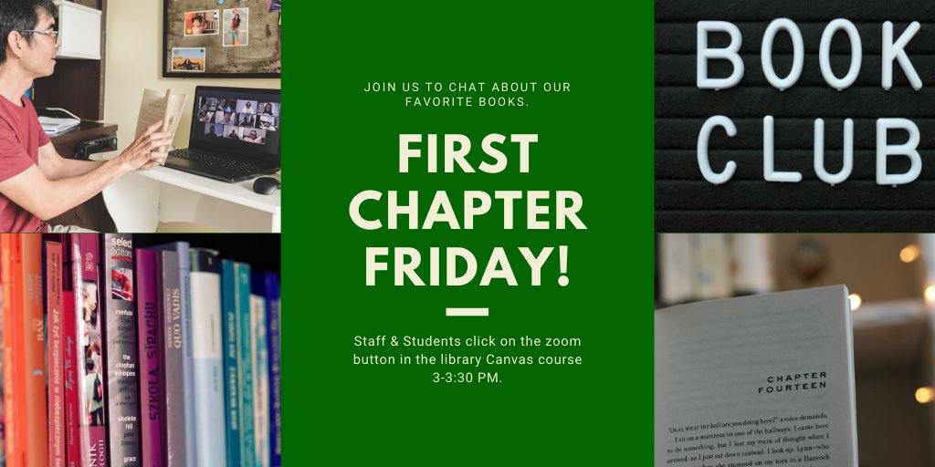 Join us for some relaxed book conversations in Zoom today at 3 PM.