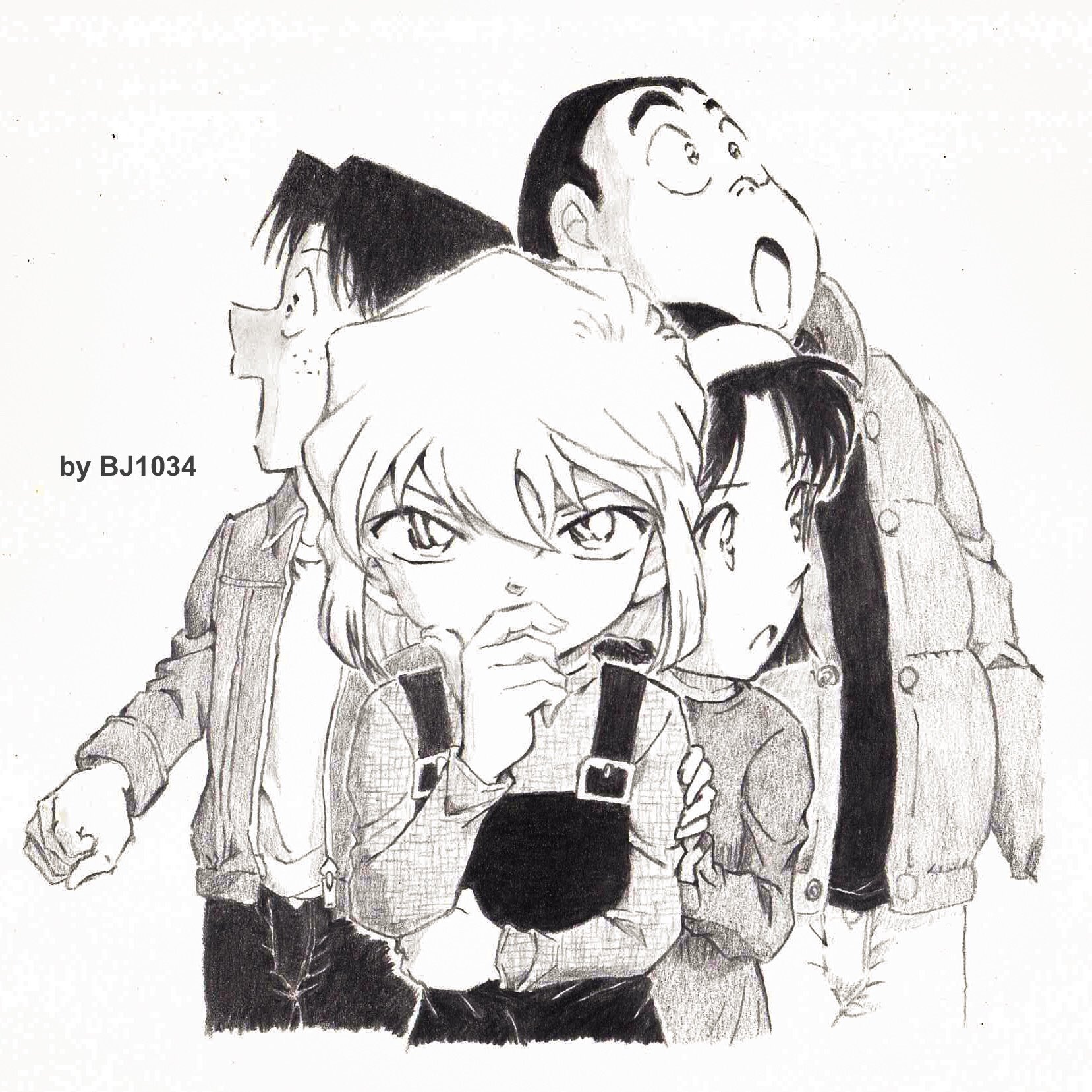 コナン　白/黒 BJ1034🐳色鉛筆でコナンイラスト描いてます on X: 