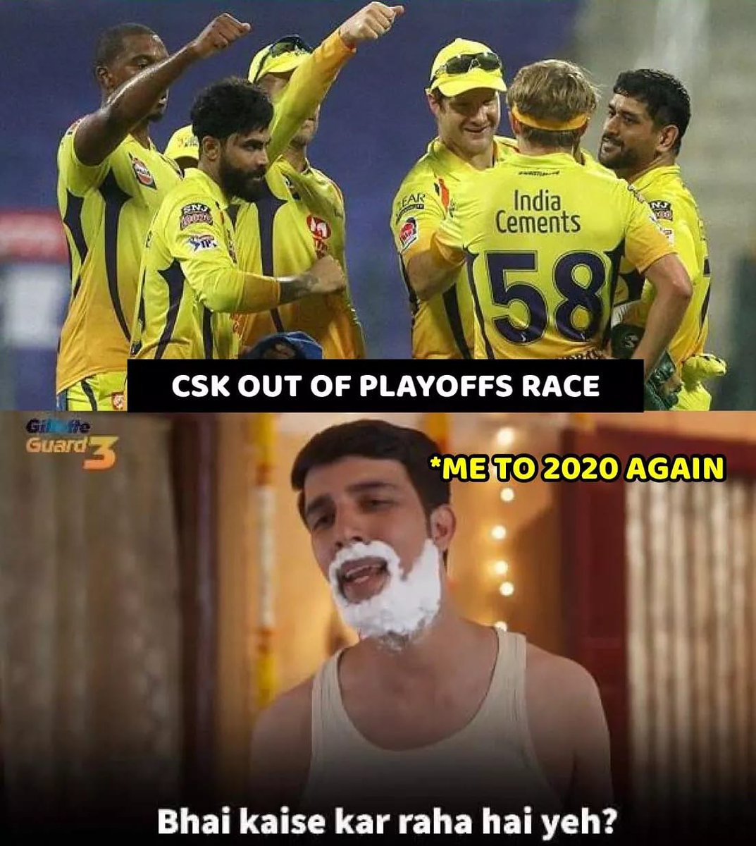 RVCJ_FB's tweet photo. Khatam Bye-Bye Tata Goodbye Khallas.. 🙏😁
#DoneChallenge #Guard3 @GilletteIndia #CSKvMI https://t.co/AXVBgCvrsl