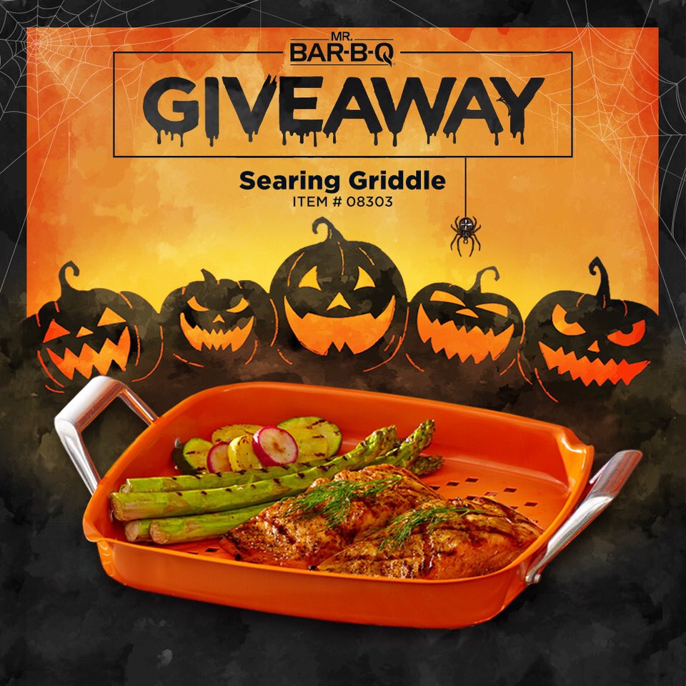 MrBarBQ's tweet photo. No Tricks, just Treats. 👻🎃

**To enter: Like, Share &amp; Comment with your favorite fish/seafood to grill.
Winner announced Tuesday, October 27th.
 
#MRBarBQGiveaway https://t.co/BQ4b60VTuM