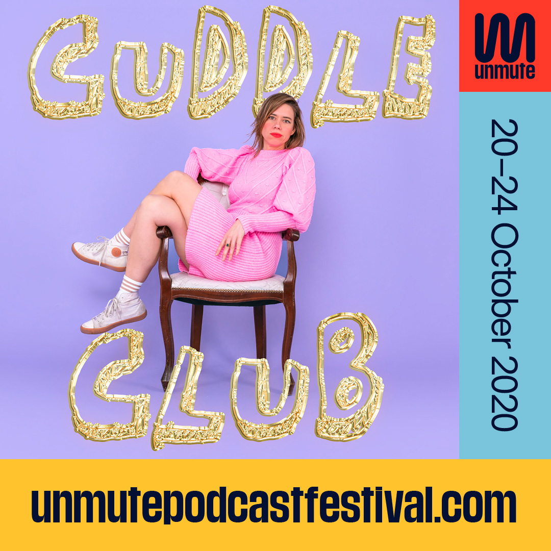 One hour to go until Lou Sanders goes live with CUDDLE CLUB with special guests SARA BARRON and GEOFF LLOYD 🎟unmutepodcastfestival.com/whats-on/cuddl…