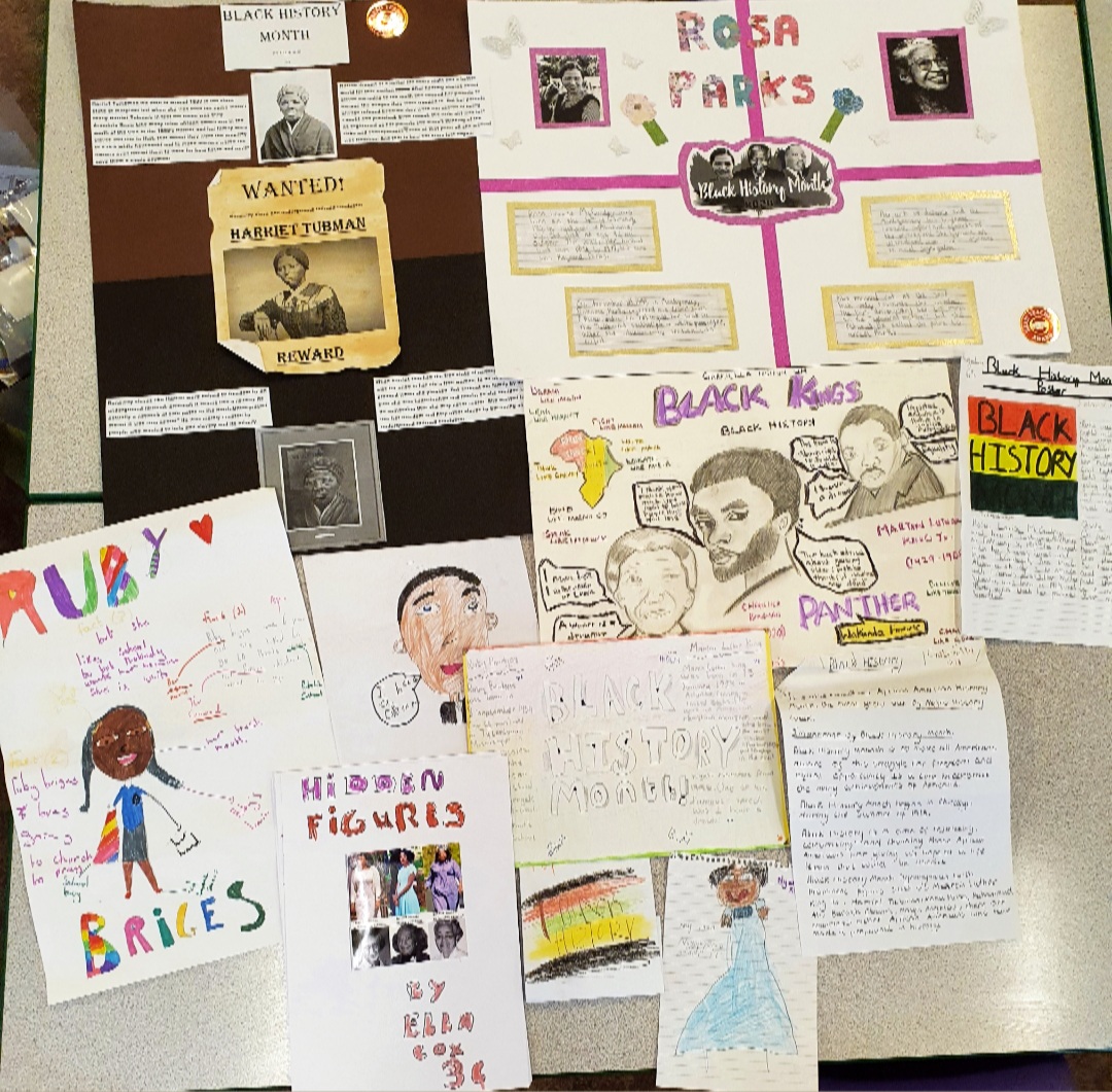 WilburyPrimary's tweet photo. We have been overwhelmed with entries for our Black History Month Competition! Here are just a few of the excellent entries ... keep your eyes peeled for the winner announcements after half term! #BlackHistoryMonth https://t.co/vcnwwUBjb6