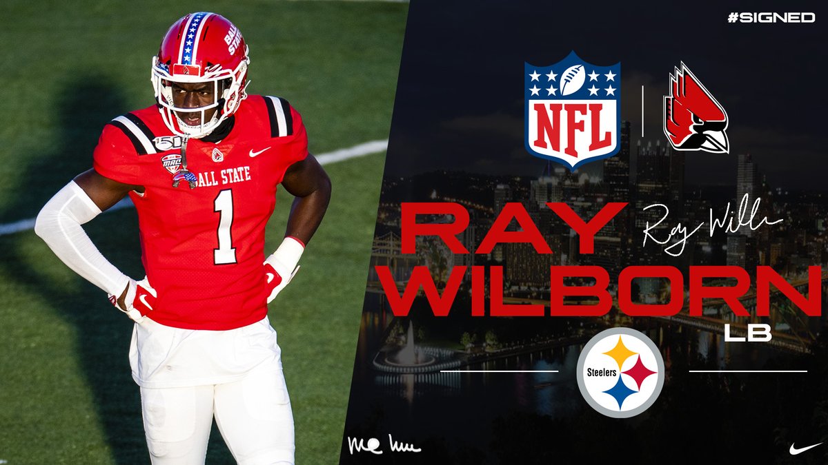 Congratulations to Ray Wilborn @_11XI_ on being signed by the <a href="/steelers/">Pittsburgh Steelers</a> 

#TrueCardinal | #1AAT

ballstatesports.com/news/2020/10/2…