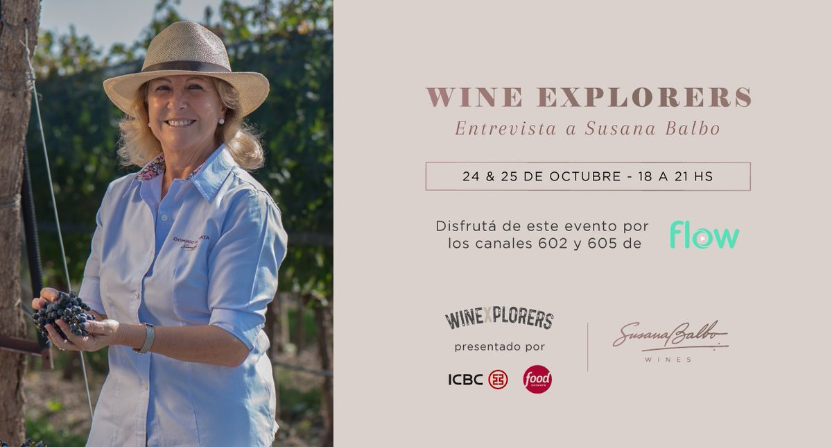 sbalbowines's tweet photo. Este fin de semana, los invitamos a acompañarnos a un evento imperdible: #WineExplorers, una experiencia diseñada para los fanáticos del vino, que incluirá entrevistas y degustaciones a los winemakers más prestigiosos del país. 🍷
Más info : https://t.co/JpBy6BANX2
#VinoArgentino https://t.co/voO8P7Mgi0