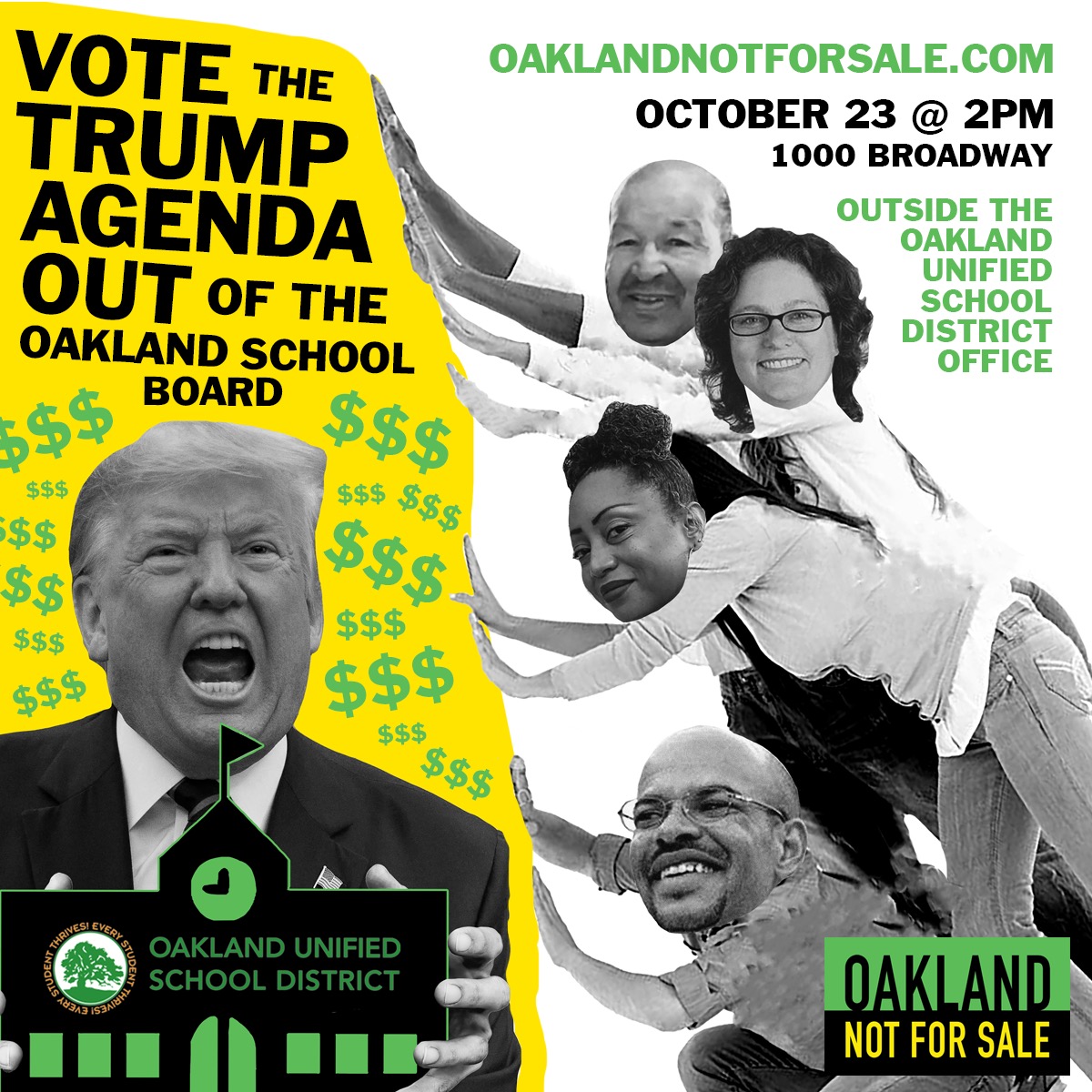 ForOakland's tweet photo. TODAY: Oakland Not For Sale Action on October 23 at 2 p.m. - https://t.co/zkLXseIQaC https://t.co/dYTNAga6WS