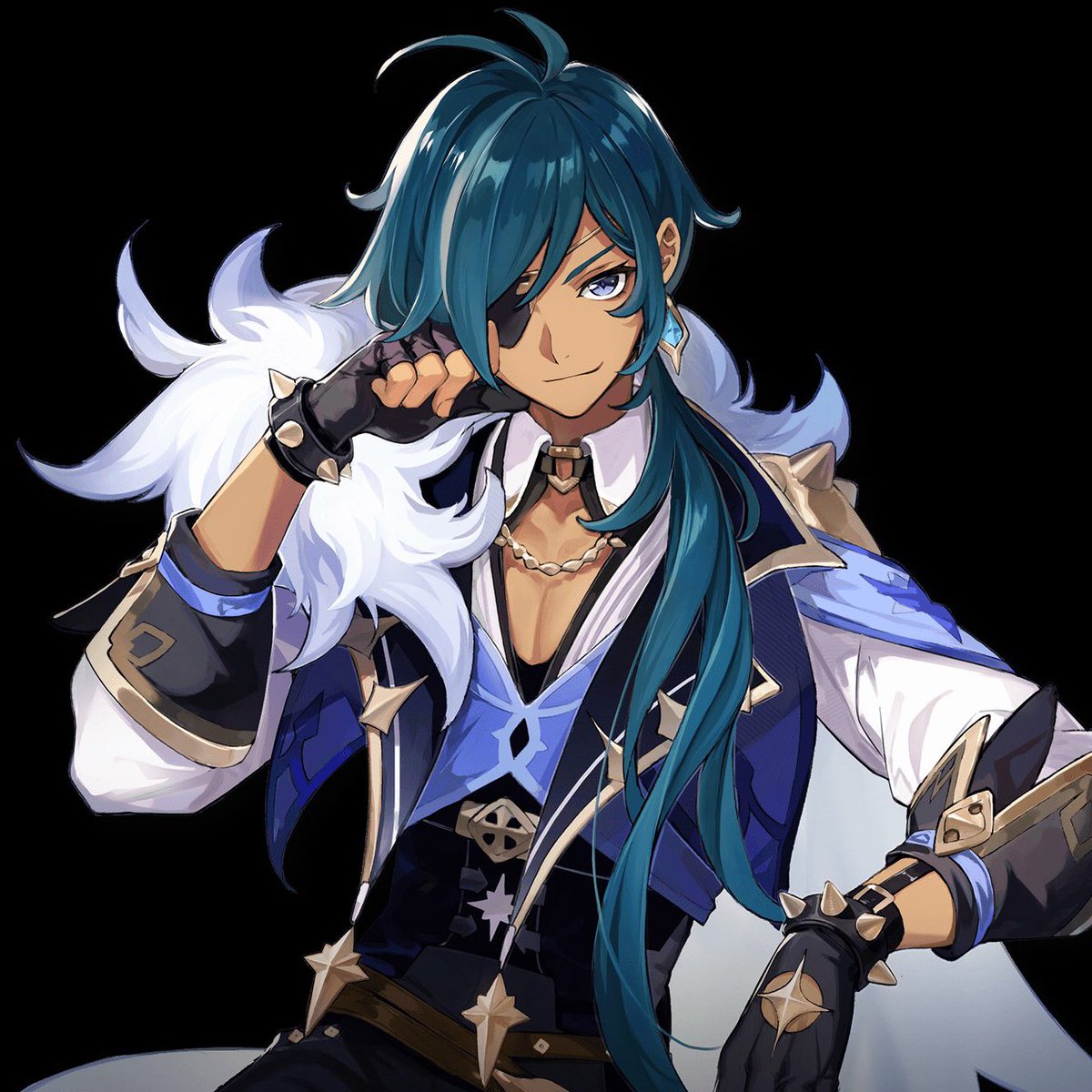 3) Kaeya | Genshin Impact -practically canon bye-his name is KAEYA....-that brown boy earring,,