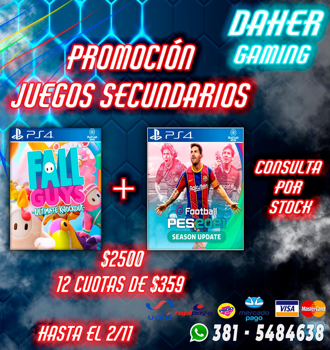DaherGaming's tweet photo. ➥ Tienda Online: https://t.co/dXiBTAZBcM ⁣⁣
➥ WhatsApp: https://t.co/BKToLFme9a ⁣⁣
➥ Sin recargo en Tarjeta de Débito (VISA o MASTERCARD) - Saldo de Mercado Pago - Saldo UALA⁣
➥ Envíos por email con instrucciones de uso y soporte constante.⁣
➥ Garantía de por vida https://t.co/0euBSbsmQD