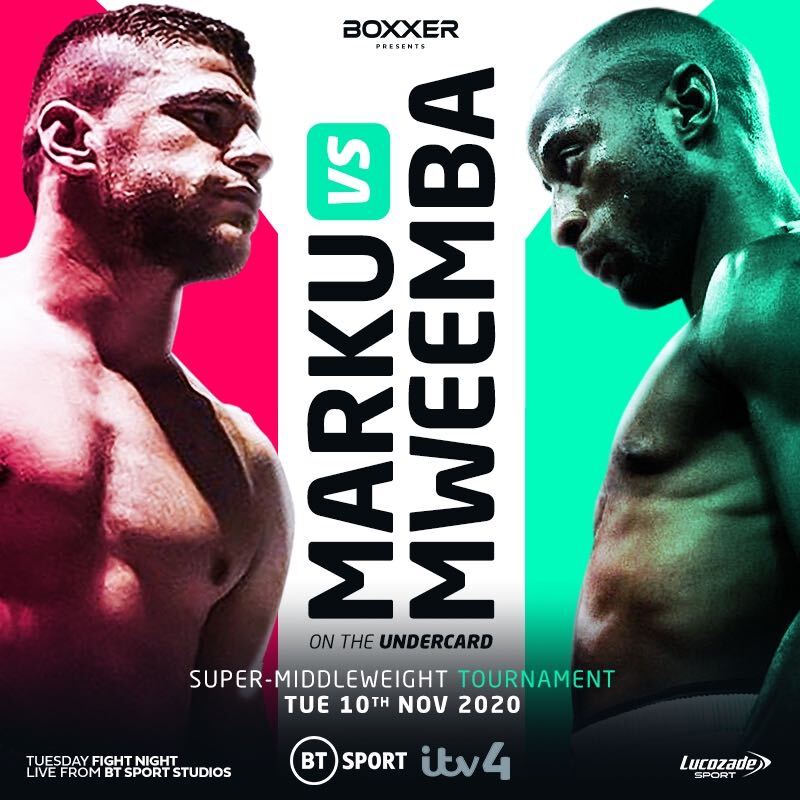 BOXXER (@boxxer) on Twitter photo 🔥𝙄𝙏'𝙎 𝙊𝙁𝙁𝙄𝘾𝙄𝘼𝙇🔥
𝘼𝙡𝙗𝙖𝙣𝙞𝙖𝙣 𝙆𝙞𝙣𝙜 🆚 𝘽𝙧𝙪𝙞𝙨𝙚𝙧
Watch exclusively on Nov 10 on BT Sport 1 (<a href="/btsportboxing/">Boxing on TNT</a> / <a href="/btsport/">TNT Sports</a> ) and ITV4 (<a href="/ITVBoxing/">ITV Boxing</a> / <a href="/ITVSport/">ITV Sport</a> )
#MarkuMweemba | <a href="/florianmarku/">florian marku</a> 🤝<a href="/muma_mweemba/">🇿🇲Muma ‘Bruiser’ Mweemba🇬🇧</a> 🔥𝙄𝙏'𝙎 𝙊𝙁𝙁𝙄𝘾𝙄𝘼𝙇🔥
𝘼𝙡𝙗𝙖𝙣𝙞𝙖𝙣 𝙆𝙞𝙣𝙜 🆚 𝘽𝙧𝙪𝙞𝙨𝙚𝙧
Watch exclusively on Nov 10 on BT Sport 1 (<a href="/btsportboxing/">Boxing on TNT</a> / <a href="/btsport/">TNT Sports</a> ) and ITV4 (<a href="/ITVBoxing/">ITV Boxing</a> / <a href="/ITVSport/">ITV Sport</a> )
#MarkuMweemba | <a href="/florianmarku/">florian marku</a> 🤝<a href="/muma_mweemba/">🇿🇲Muma ‘Bruiser’ Mweemba🇬🇧</a>