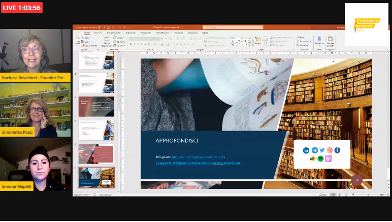 FreelanceNetIT1's tweet photo. Per approfondimenti potete vedere le slide che saranno pubblicate da Barbara Reverberi.
Grazie a tutti di averci accompagnato in quest'esperienza alla #EFWeek2020
#EFWeek #insiemeémeglio #freelance https://t.co/CcxGCyYUl1
