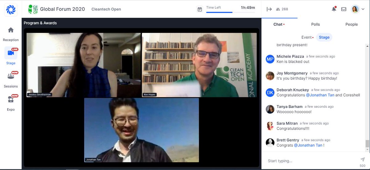 cleantechopen's tweet image. And the National Winner of #CTO2020 is… @CoreshellTech !!! Massive congratulations from everyone here at @cleantechopen. What an achievement. Receiving a safe note of $50k, well done Jonathan &amp;amp; Team! #CTOGlobalForum