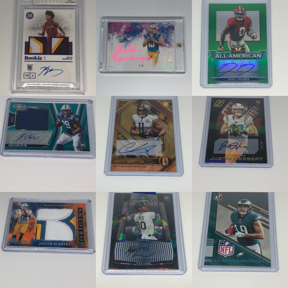 peachcardsatl's tweet photo. Checkout our eBay: https://t.co/J0Rks2xfZk
For new cards including:
•Justin Herbert Orgins On card Auto 7/8
•Kevin Porter Jr. Auto on card 3/3
•All American Josh Jacobs auto
•Chase claypool auto
•Kyle Lewis /23 auto
•Whiteside 1/1
•Justin Herbert mem
And more! https://t.co/8n5hau9rbf