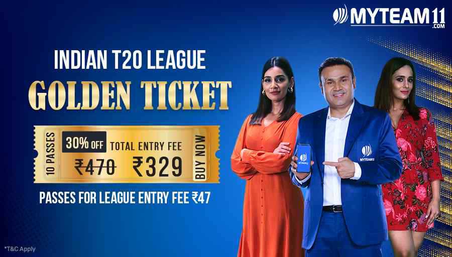 asifina77701202's tweet photo. The T20 cricket season was never so exciting! I got my golden ticket with 30% discount only on https://t.co/7xMnpJVpWV, Get yours Now. #IndiaKiApniFantasyApp #MyTeam11 https://t.co/YLr0BVqOxA