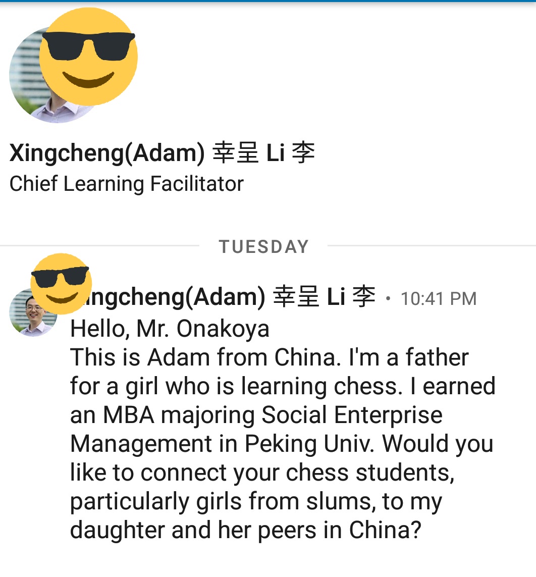 Tunde_OD's tweet photo. When @aar_thom and i started discussing the possibilities of having a virtual chess event between kids from the slums of Lagos Nigeria and the UC Merced college chess team,we never imagined that it would go on to inspire people around world. https://t.co/jMOY9WdWfZ