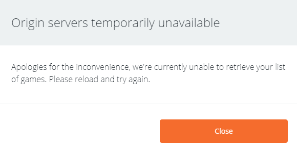 fuchs777's tweet photo. @EAHelp EA / Origin down? At least your login servers look dead. https://t.co/vh2Yx4wKNb