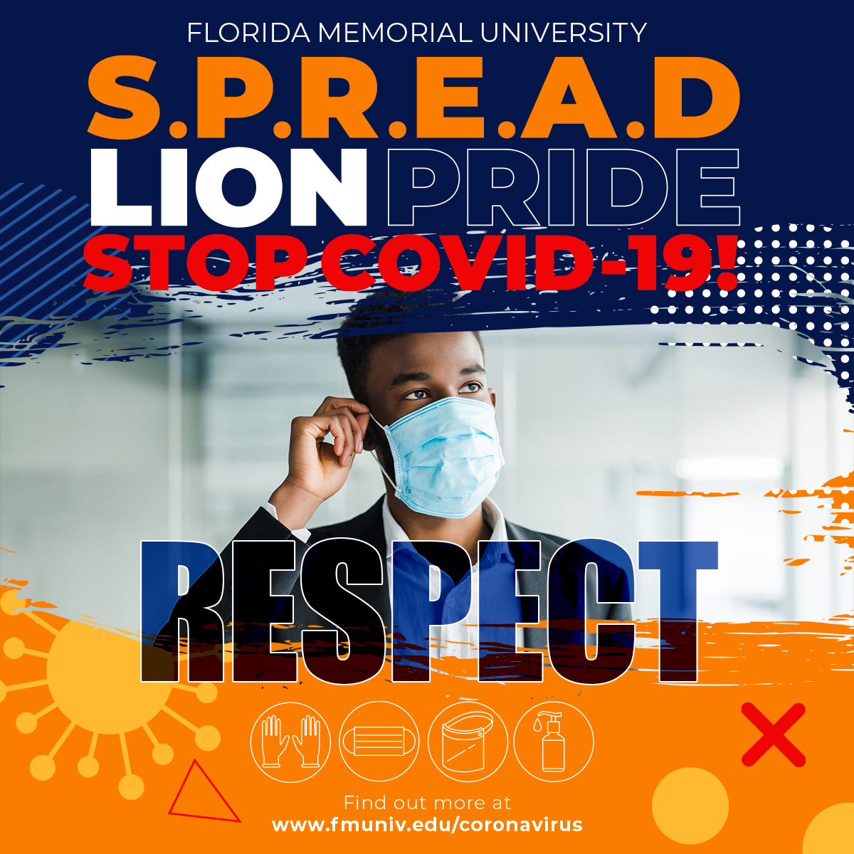 FLMemorialUniv's tweet photo. RESPECT goes a long way in stopping COVID-19. Thank you for helping Florida Memorial University are depending on you to SPREAD Lion PRIDE and Stop COVID-19
#SpreadPride #StopCOVID19 #Respect #FMULions #FMU
Stay tuned to https://t.co/Fyd3RTxMDN @JaffusHardrick @docspitsfire06 https://t.co/DeMizruVvO