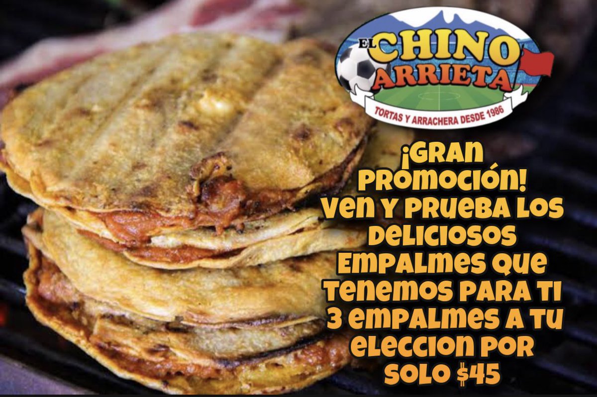 chino_arrieta's tweet photo. ¡Gran #Promoción! ¿Y tu ya probaste los deliciosos #empalmes que tenemos para ti?
#Asado
#Chicharron con Chile
#Deshebrada
#Frijoles con Queso
Elige tres por solo $45 🤑
📍Zempoala 8024 Colonia Lomas Modelo
📲Teléfono/ Pedidos al 8132536502
💳Aceptamos Tarjetas https://t.co/EEZLDY2EsS