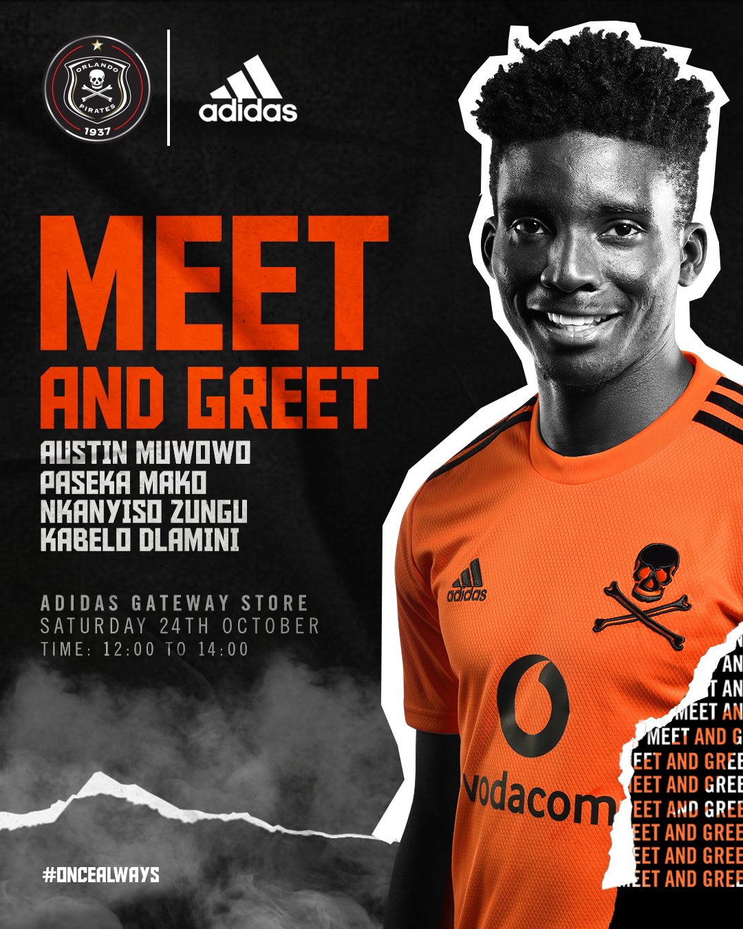 Orlando Pirates on X: ☠ 🤩 𝗠𝗘𝗘𝗧 & 𝗚𝗥𝗘𝗘𝗧 🤩 📢 #Buccaneers,  come meet the players before tomorrow's #DStvPrem fixture