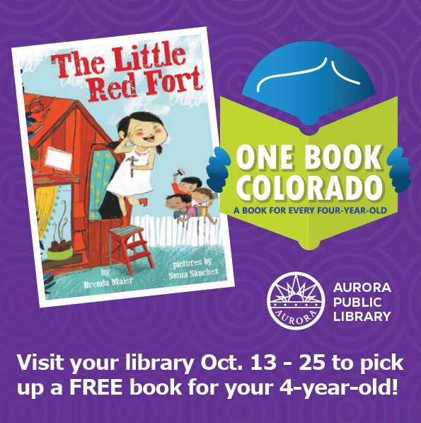 AuroraLibraryCO's tweet photo. #OneBookColorado is almost over! This year's book is "The Little Red Fort" by @MaierBrenda! Visit your Aurora Public Library to pick up a FREE copy for the 4-year-old in your life thru Oct. 25. Find out more about @OneBookCo here: https://t.co/iupregf2ty #LibrariesCOnnect https://t.co/vkI1mAMur5