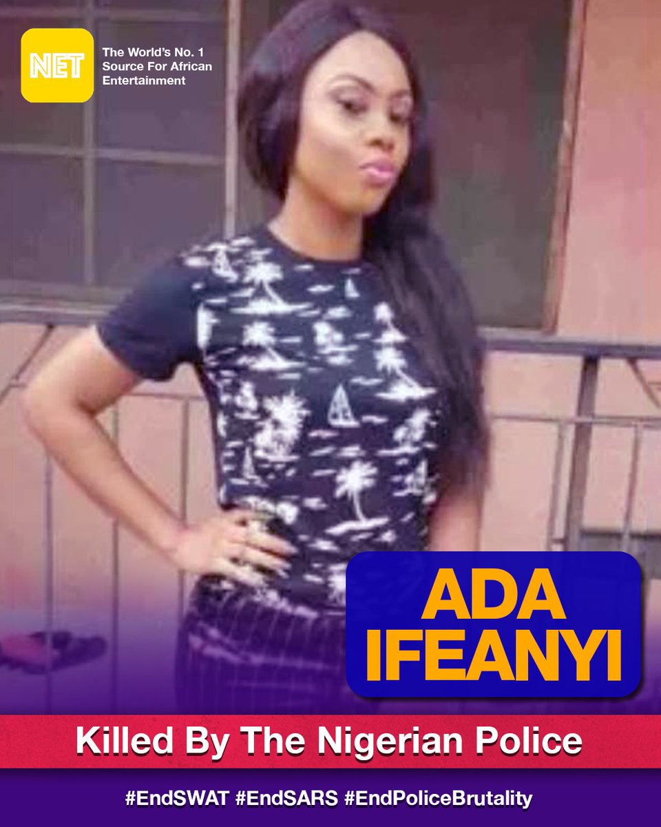 Ada Ifeanyi, 20, arrested in Ajegunle, Lagos on April 13, 2019. The Police officer who shot her, Inspector Diana Ojo, absconded after the incident. He was dismissed from the Police Force, declared wanted for Ada’s death, but is yet to be found. #EndSARS  