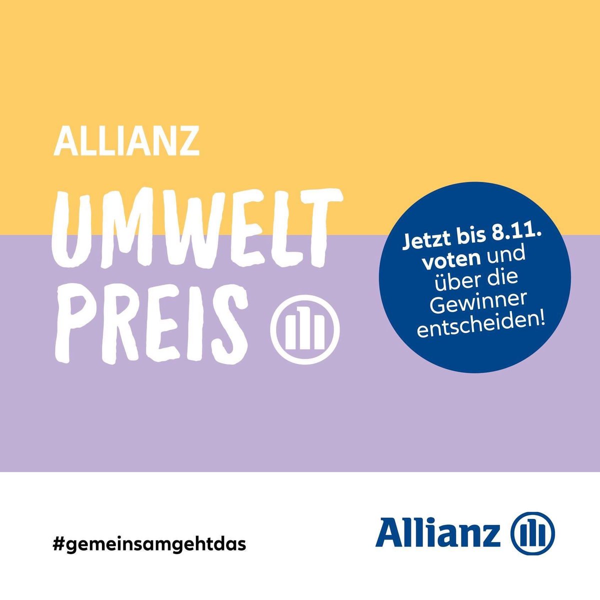 AllianzAustria's tweet photo. Stimme bis 8.11. für deinen persönlichen Favoriten und entscheide mit, wer den ALLIANZ UMWELTPREIS gewinnt! 

Gar nicht so einfach, bei so vielen tollen Umwelt- und Klimaschutzprojekten, aber überzeuge dich selbst ➡️ https://t.co/m03xKtkD7q

#allianzumweltpreis #gemeinsamgehtdas https://t.co/UWvzG0gRN0
