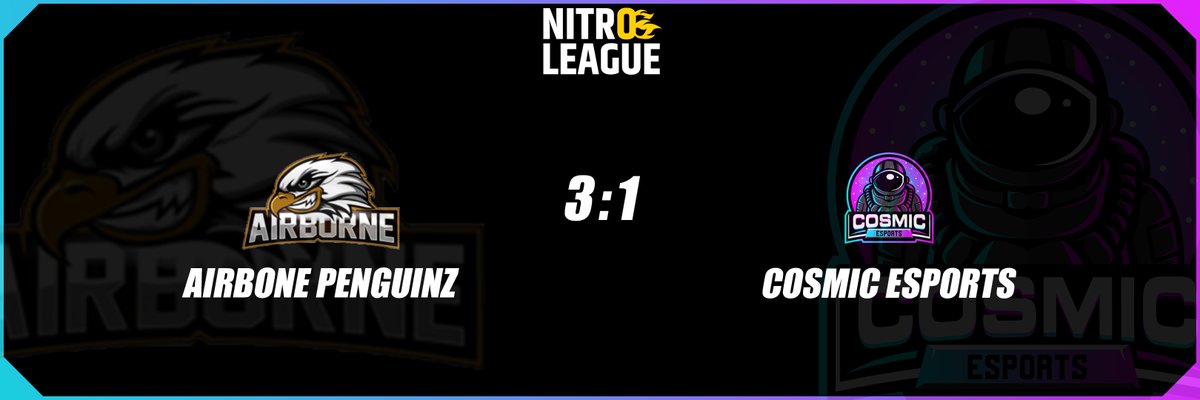 [#RocketLeague] 

Gestern hat unser Main Team gegen #Airborne Penguinz leider knapp verloren. Somit können wir uns nicht durchsetzen und 1. in unserer <a href="/NitroLeagueRL/">Nitro League Legacy</a> Tabelle mehr werden. Nichtsdestotrotz lassen wir den Kopf nicht hängen und geben unser bestes für den 2. Platz.