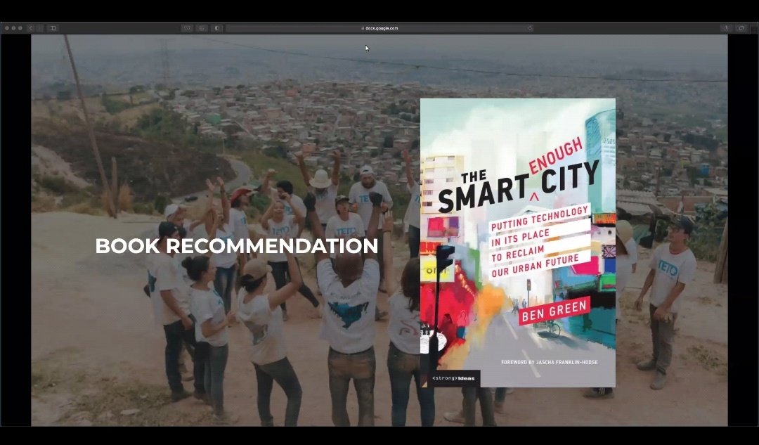 UTCMumbai's tweet photo. A book recommendation from our speaker @camila_s_jordan @TETObra 
#SmartCities #URBANTHINKERSCAMPUS @urbancampaign @UNHABITAT @IHC_Global @pinthecreep @JudithHermanson https://t.co/b9IoqQ2IWz