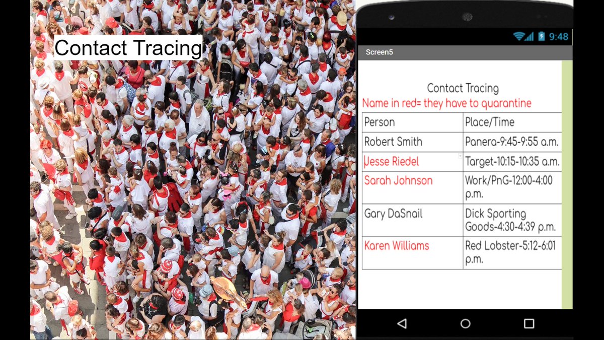 LSHS_Envision's tweet photo. One more student group and the original app interface that they created as part of our UX/UI design seminar.  Rona 360 is a timely app that provides social distance notifications and facilitates contact tracing in the event of contracting Covid-19. @LaSallePride https://t.co/emspYU1s54
