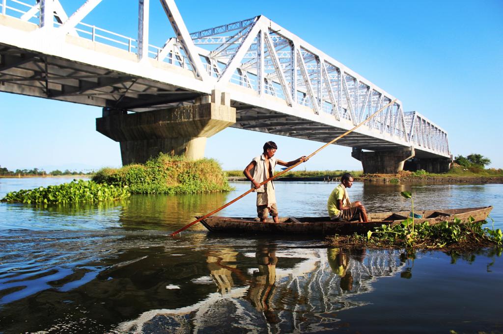 "Maguri Beel" is an important wetland in Assam. Such bridges often rupture wetland connectivity and lead to its degradation. The author took this picture in 2018. In 2020, this wetland was devastated by a blowout in an oil drilling facility owned by Oil India Limited at Baghjan.