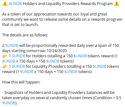 unidexbot's tweet photo. $UNDB Holders and Liquidity Providers Rewards Program

#DeFi  #undb #Uniswap #unidexbot https://t.co/Hv3MVUCeoq