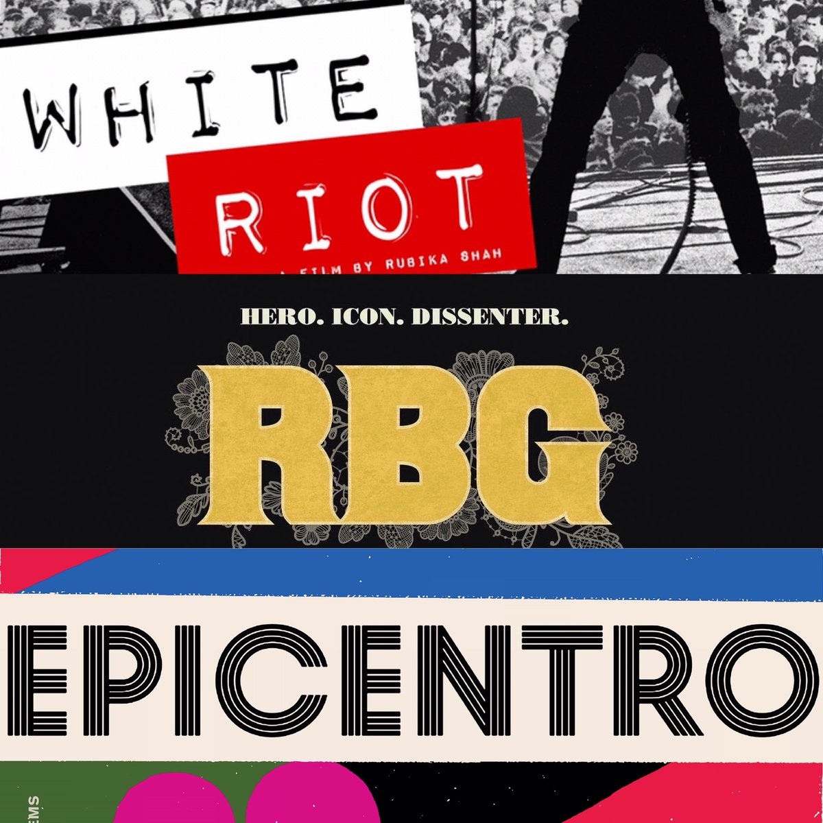 DCTVny's tweet photo. #WhatToWatch
Hunker down with these new + classic docs in our #virtualcinema. Proceeds support DCTV!
⚡ White Riot
👑 @RBGmovie
🇨🇺 Epicentro
+ #JonAlpert classics!
⏩ https://t.co/H59uiszJ0Q https://t.co/oyuozXYZh1