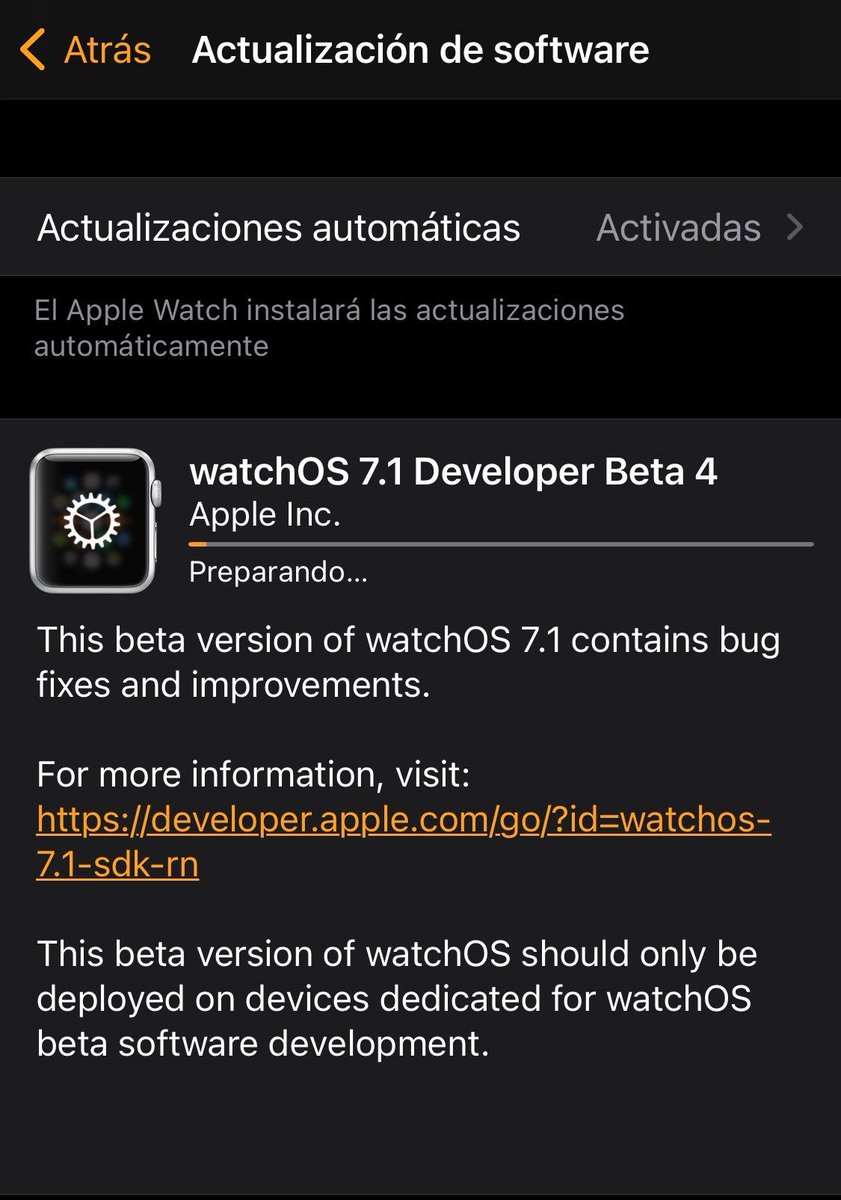 Alextecnologia_'s tweet photo. Anoche salió la versión Beta 4 de #WatchOS71 para desarrolladores, no tengo perfil de desarrollador, ¿así que alguien me puede decir qué tal va? 👀 #AppleEvent #Apple #AppleWatch https://t.co/RhMXDhijfK
