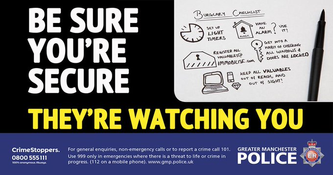 GMPTrafford's tweet photo. Donβt forget the clocks go back this weekend! β°
An extra hour of darkness gives burglars an extra hour to operate, be prepared, be aware and be safe! π
β‘οΈ https://t.co/6ISOsSKDAR
#Altrincham #Hale #Timperley #alarmlockslights https://t.co/doD8Dgasop