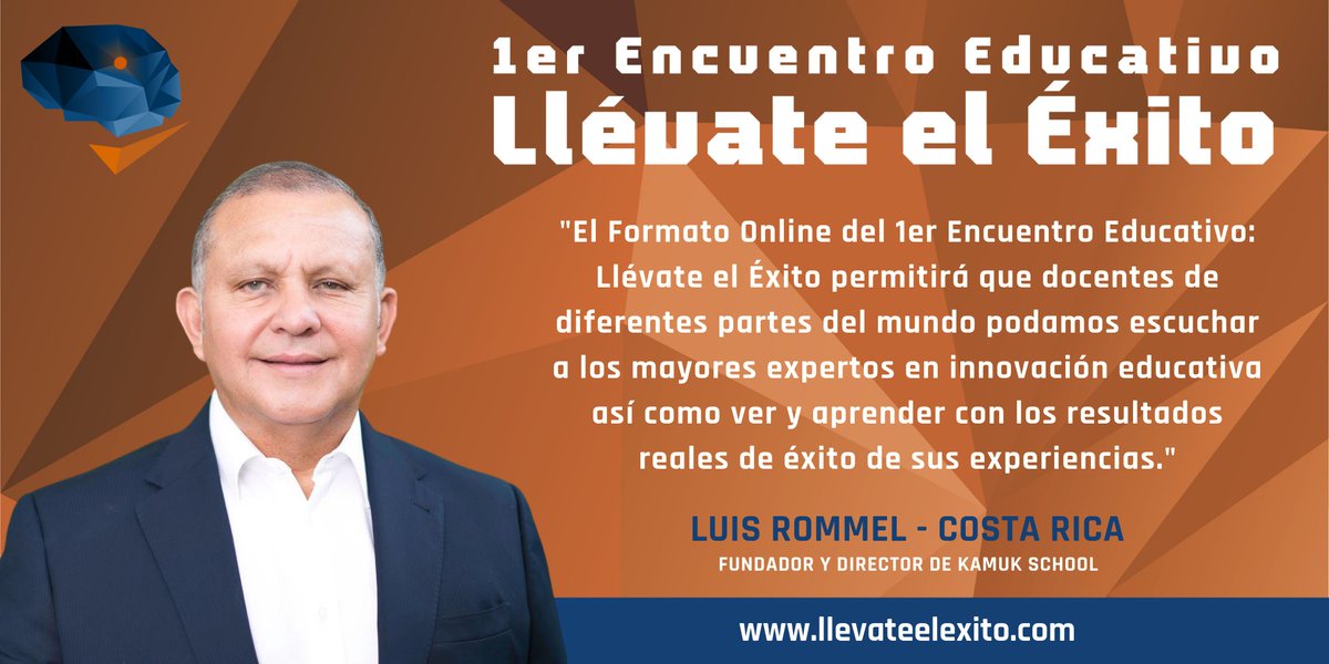 🇨🇷 Rommel Porras, Fundador y Director de 
<a href="/kamukschool/">Kamuk School</a> en Costa Rica, es uno de los docentes de hasta diez países diferentes inscritos en el 1er Encuentro Educativo: <a href="/llevateelexito_/">1er Encuentro Educativo: Llévate el Éxito</a>
 
🎙️ "Nos permitirá escuchar y aprender de los mejores expertos en Innovación Educativa"