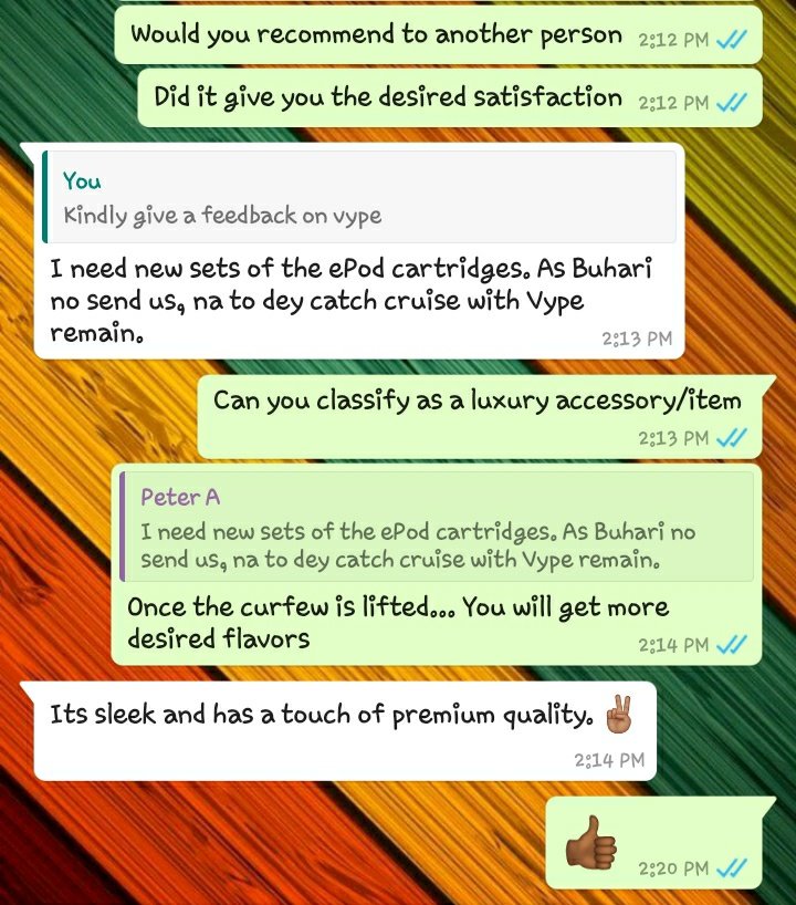 ebonyboy9ja's tweet photo. Happy clients... It's what happens when you sell value rather than a product. "I need new sets of pods" Vype ePod &amp; Vype ePen3 still available with over 12 different flavors to choose from!! Order yours @NgVype now!!! https://t.co/Wg29e9Bhc2