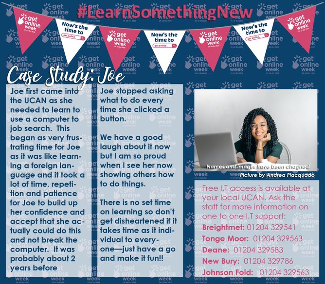 Are you looking for work but really struggle using computers?? We helped Joe..... find out how we can help you <a href="/BreightmetUCAN/">@BreightmetandWithinsUCAN</a> Centre in Bolton.  👇
#GetOnlineWeek