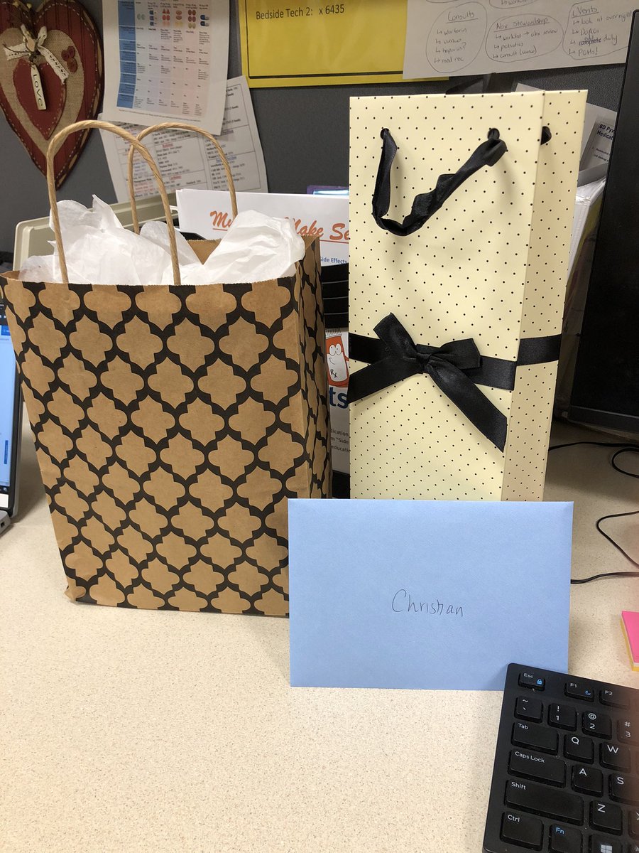 CBernhardi's tweet photo. Started at @AAMCNews less than 3 months ago and the nurses already surprised me with gifts for pharmacy week! #pharmacyweek https://t.co/9vGfrbAd4U