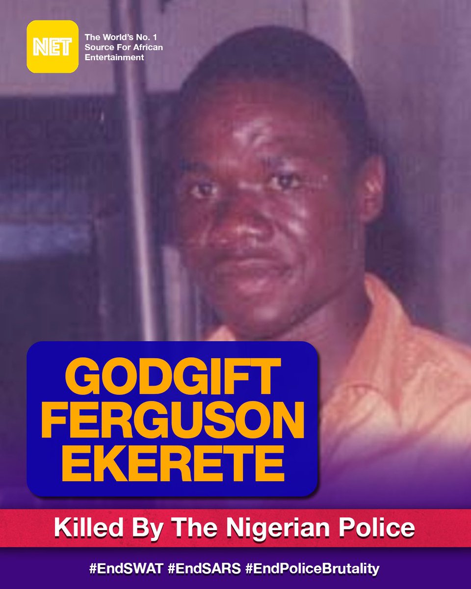 Godgift Ferguson Ekerete was arrested alongside other victims during a raid by police on July 4, 2008, in Abonnema Wharf waterfront community in Port Harcourt, Rivers State. They were reportedly shot dead that day. Nobody has been held accountable.Rest in peace. #EndSARS  