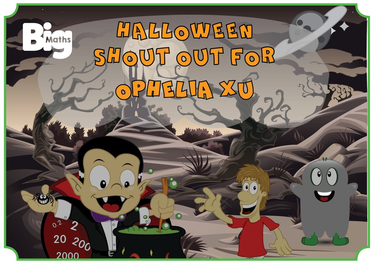 AndrellCurtis's tweet photo. @OpheliaIsabell1 @LsgcMrs Well done Ophelia, we are very impressed and proud of you! Have a Halloween Shout Out from us! #BigMaths #MathsIsFun #LearnIts #StaySafe https://t.co/tXtb4WChuq